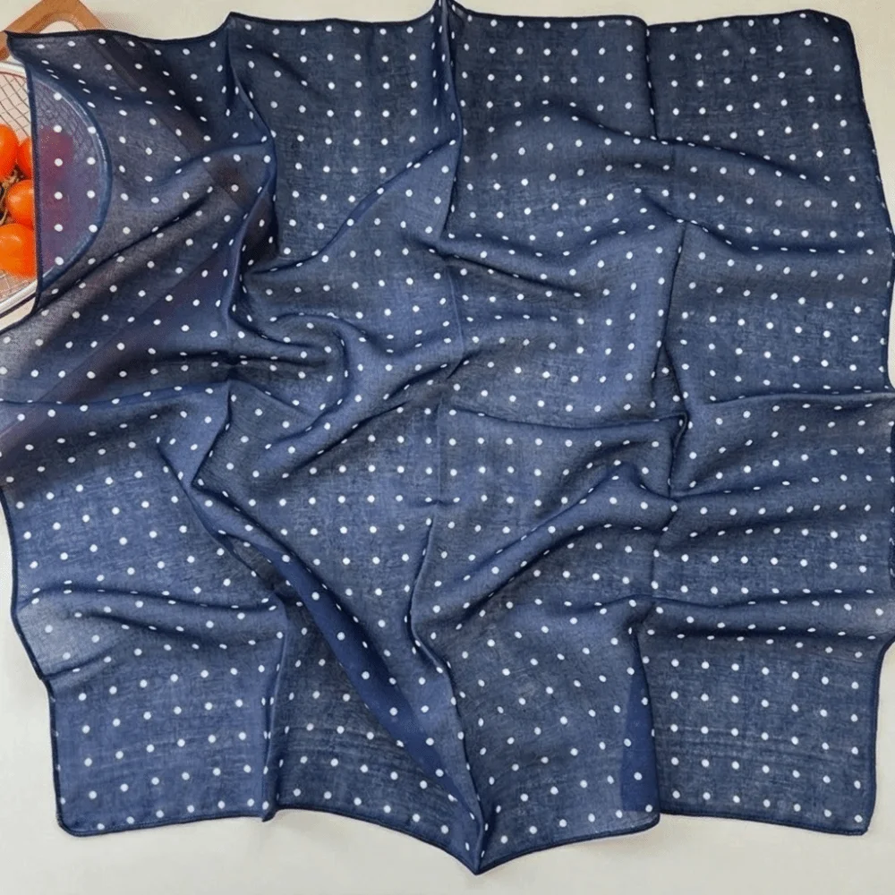 

New Style Lightweight Polka Dot Headscarf Soft Breathable Square Scarf Headwrap Multi Color Neckerchief Spring
