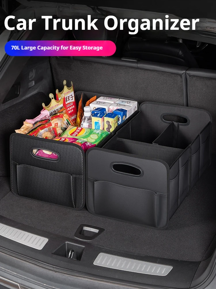 Car Trunk Storage Box Large Capacity Storage Bag Leather For Lincoln Navigator Continental Nautilus Aviator MKZ MKX MKC MKT MKS