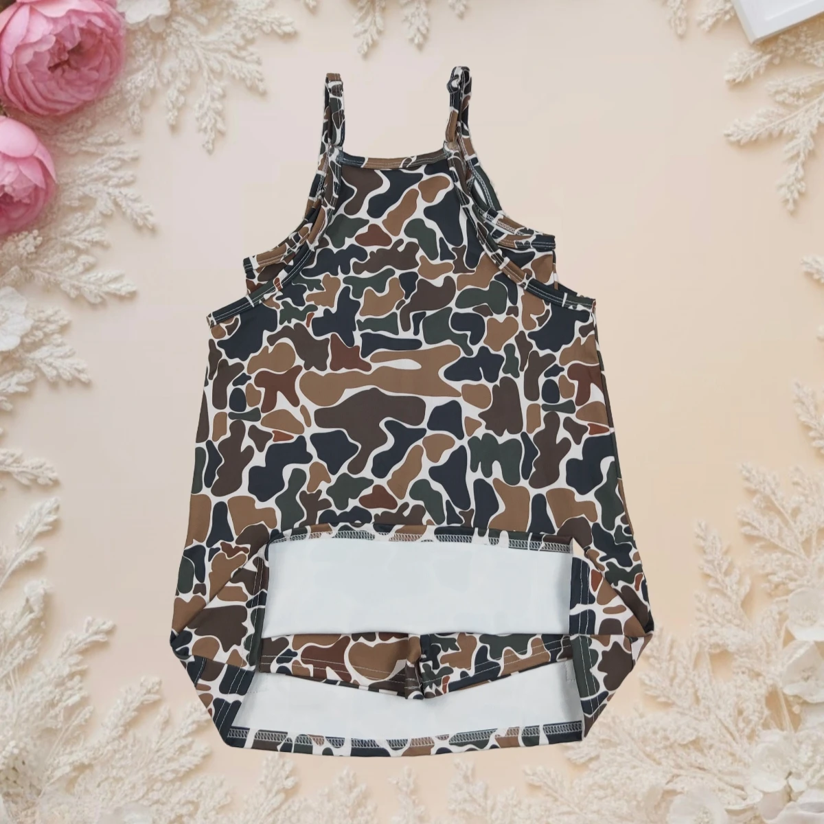 

Hot Sale Girls Brown Camo Tank Pockets Knee Length Yoga Dresses Kids Toddler Sleeveless Cute Summer Children Clothes Casual Wear