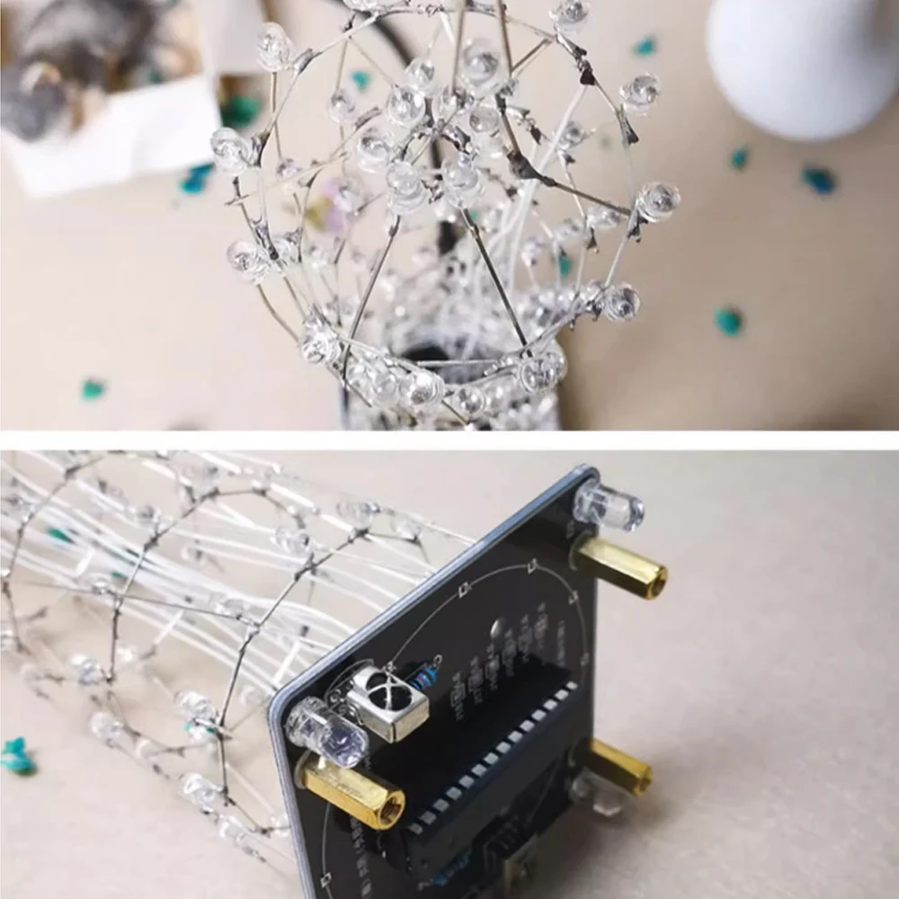 Zestaw DIY LED Mała Wieża Guangzhou Kolorowe Płynące Światła Elektroniczny Zestaw z Pilotem Płytka PCB Zestaw do Ćwiczeń Lutowania DIY — zdjęcie produktu 4
