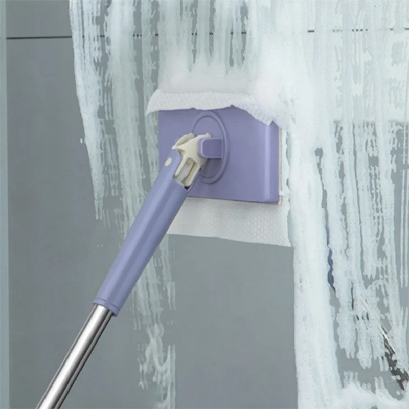 1Set Towel Mop Static Dust Removal Paper Mop,No Need to Wash Hands,Lazy,Retractable Mop,Rotatable Automatic Clamping,Lengthened