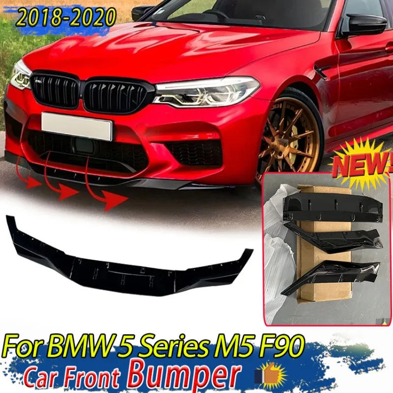 

Car Front Bumper Lip Diffuser Spoiler For BMW 5 Series M5 F90 2018-2020 For Blade Splitter Body Kit Tuning Auto Accessories