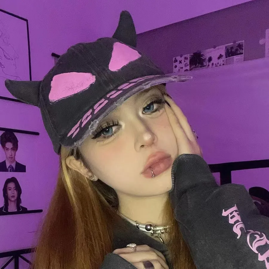 

Бейсболка в стиле хип-хоп с принтом дьявола, 20241