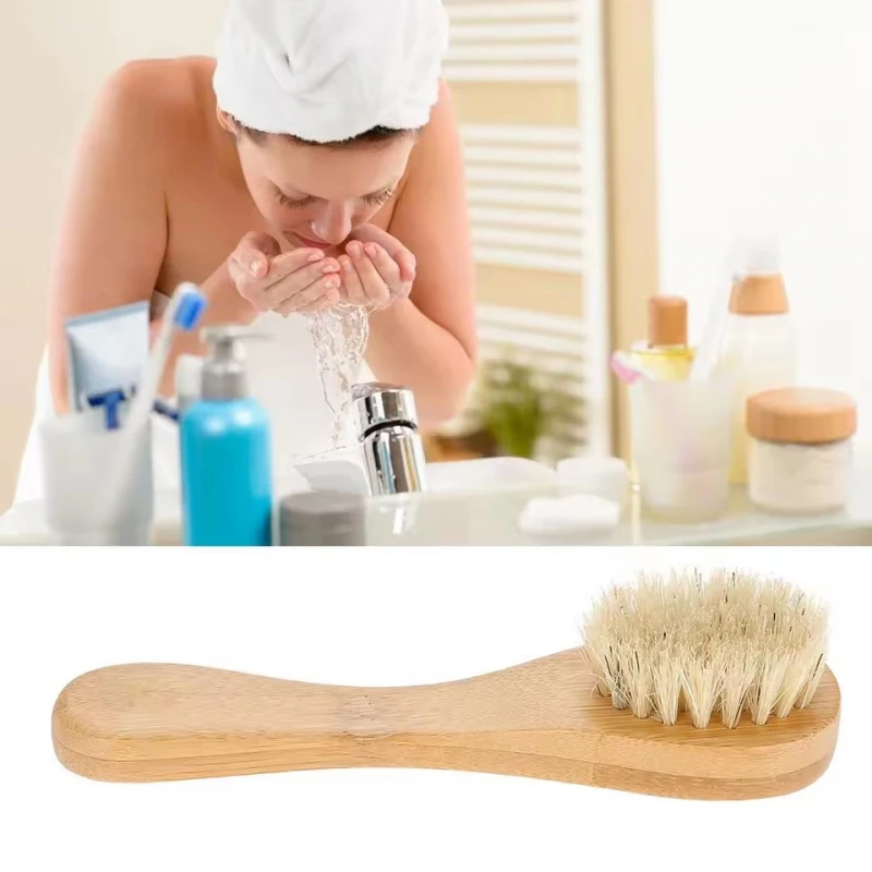 1-6 Peças Escovas Faciais Naturais de Cerdas para Esfoliação, Escovas de Madeira para Cuidados com a Pele Feminina e Masculina, Escova Corporal a Seco