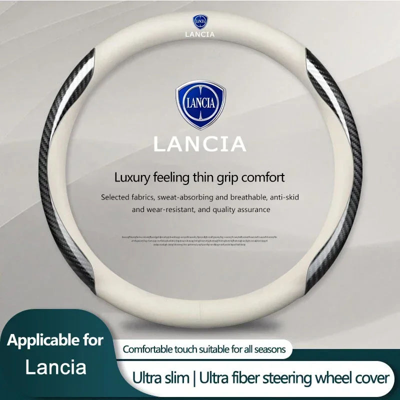 

New Universal Car Steering Wheel Covers Interior Anti-Slip For Lancia Delta Ypsilon Lybra Musa Kappa Voyager Emblem Accessories