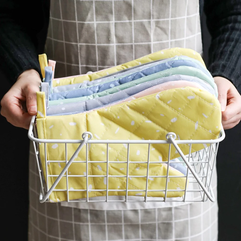 

Insulation Gloves Oven Cooking Mitts Microwave Kitchen Baking Thickened Silicone Insulated Mittens for