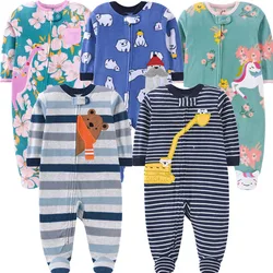 Autumn Baby Boy Warm Romper Cartoon Cute Animal Footed Pajamas Newborn Cotton Jumpsuit Sleepwear GIrl Clothes Bebes 3-12 Months