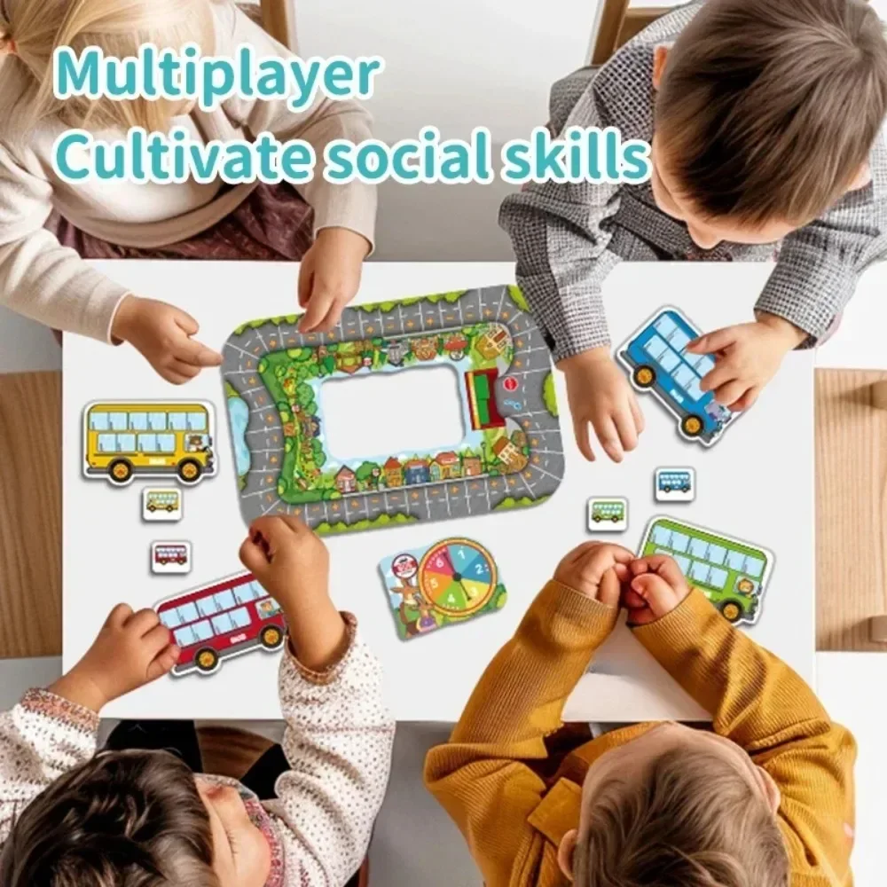 Dziecięca gra planszowa zatrzymka autobusu dla dzieci Gra planszowa dla rodziców i dzieci Zabawki Wczesna edukacja Gra poznawcza transportu dla dzieci