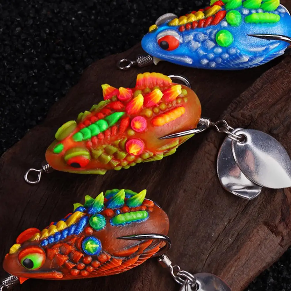 Thai-style Thunder Frog Lure With Dual Bright Sequins Artificial Realistic Fake Bait Fishing Tools Accessories