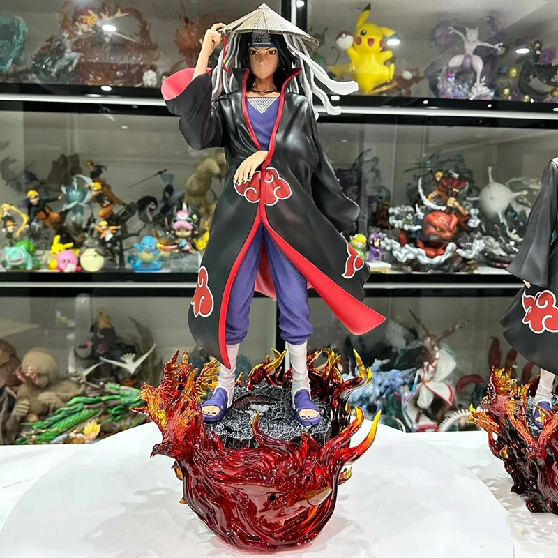 40cm Anime Naruto Figure Uchiha Itachi Action Figures The base emits light Model PVC Collection Desktop Decoration Toys Gifts