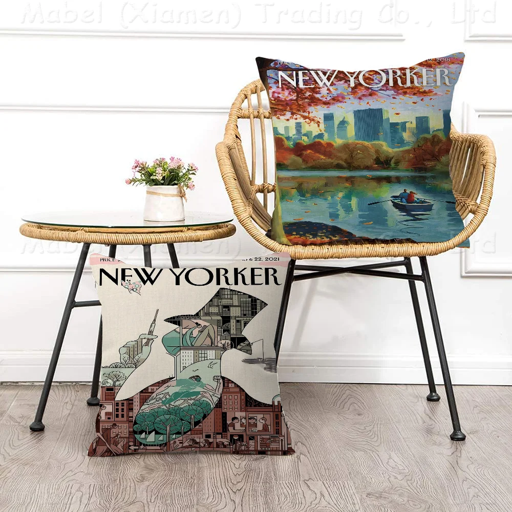 

The-New-Yorker Magazine Pillowcase Toon Gift Cushion Cover Bedroom Home Sofa Chair Seat Decor Pillow Case