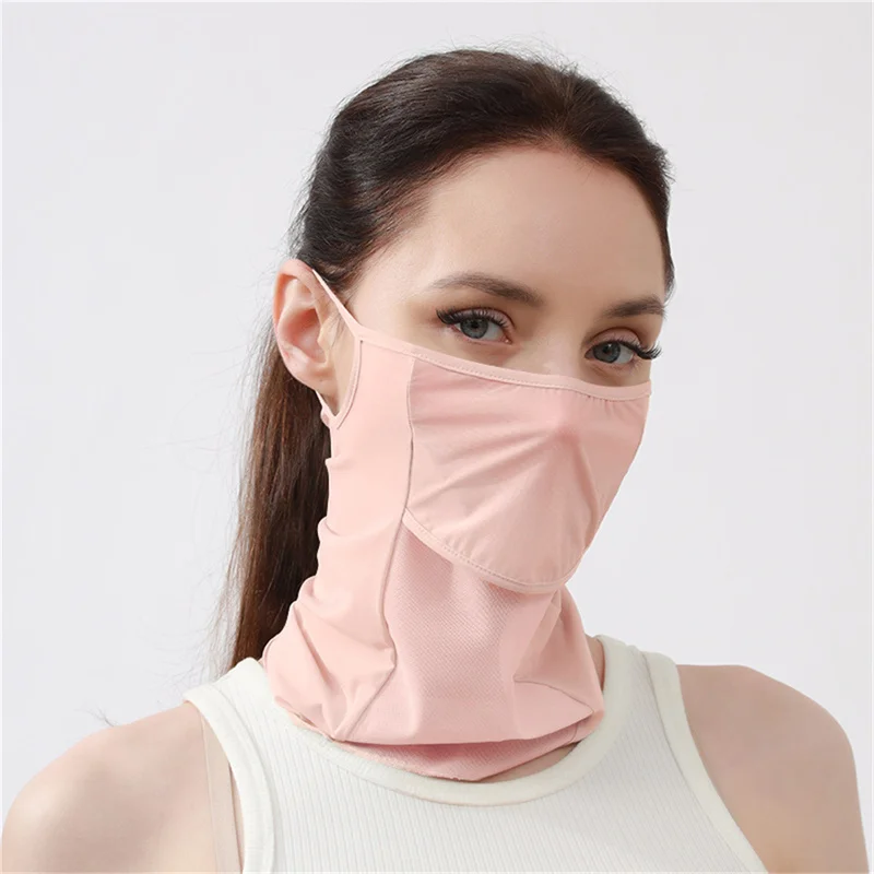 Summer UV Sunscreen Mask Multifunctional Sunscreen Ice Silk Hanging Ear Face Mask Fashion Breathable Ultra-thin