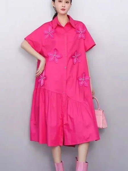 Sommer Neue frauen Lose Große Größe Perle Floral Patchwork Casual ort Sve irt Dr Pendeln Sle A-Line Midi Rock