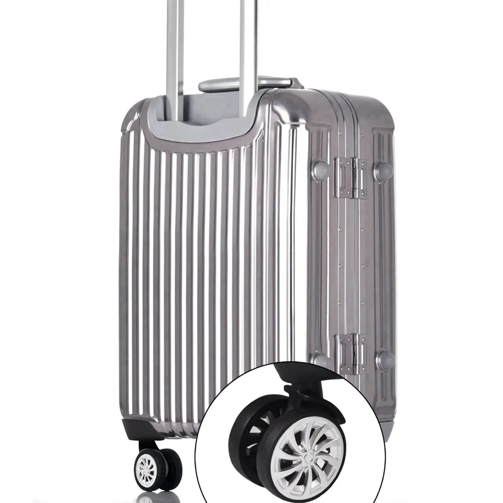 1Pair Durable PP+PET Swivel Wheel Replacement 360 Rotating Black Luggage Wheels Suitcase Wheels Luggage Repair
