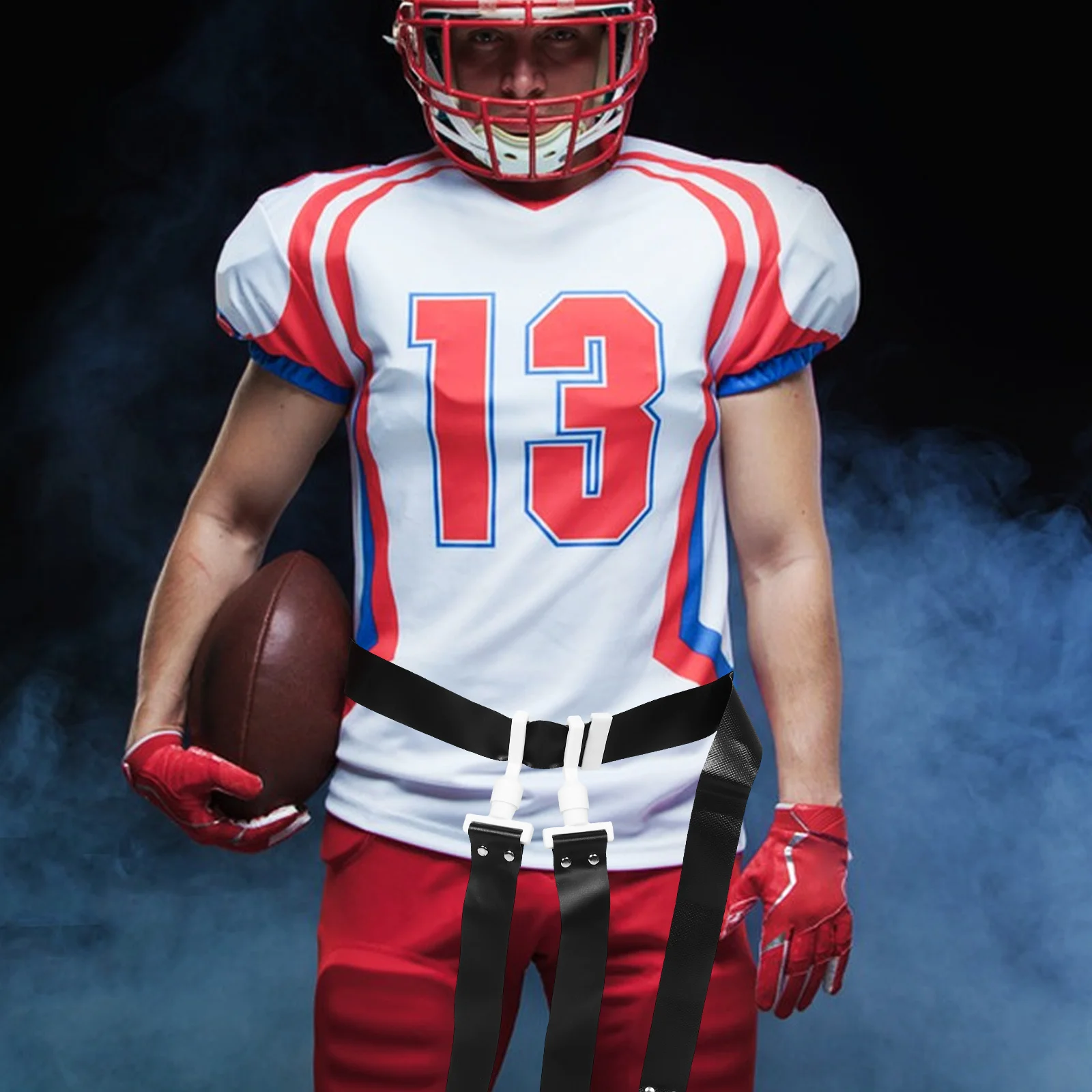 

Flag Football Belts Set with Adjustable Thickened Waist Band Reliable Buckle Connection for Youth Men Outdoor Sports Activities