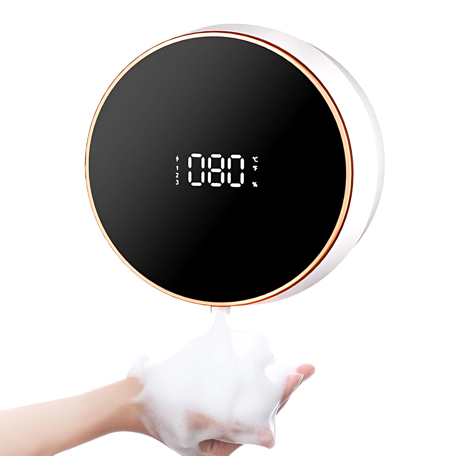 

Automatic Foaming Hand Soap Dispenser Touchless Wall Mount No Drilling 260ml LCD Display Rechargeable Foam Soap Dispenser