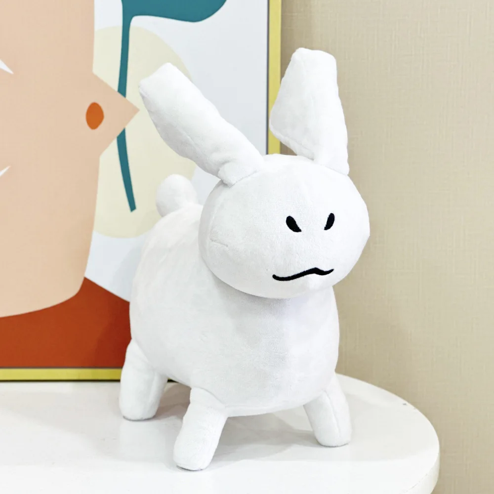 Conejo blanco de peluche Gubby de 25cm, juguete de peluche relacionado con diversión, juegos de dibujos animados, compañero curativo, animales de peluche, regalos para niños