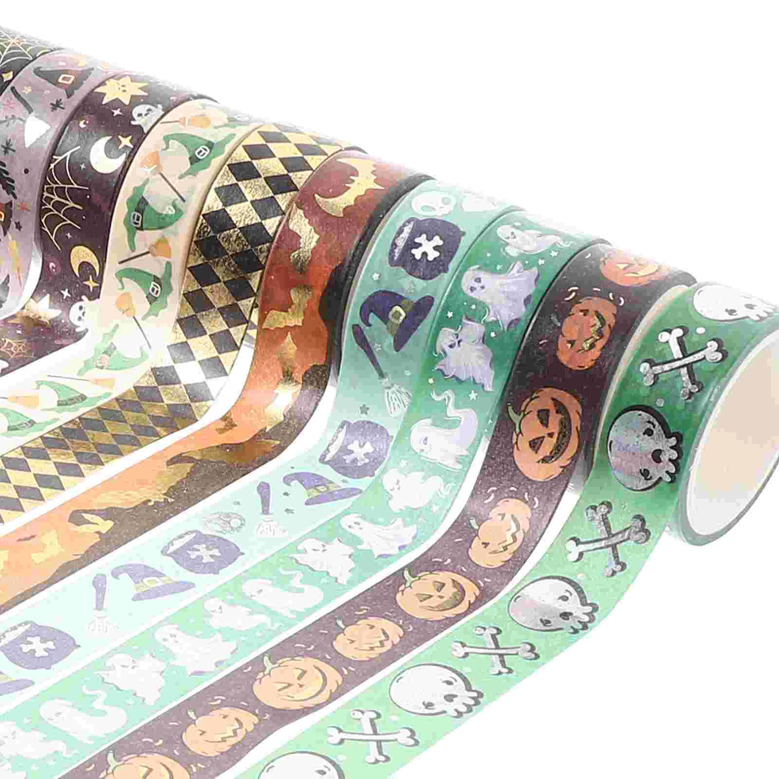 16Pcs Washi Tape Halloween Decorative Tape For Scrapbook Supplies Planner Sticker Notebooking Tapes Adhesives Fasteners