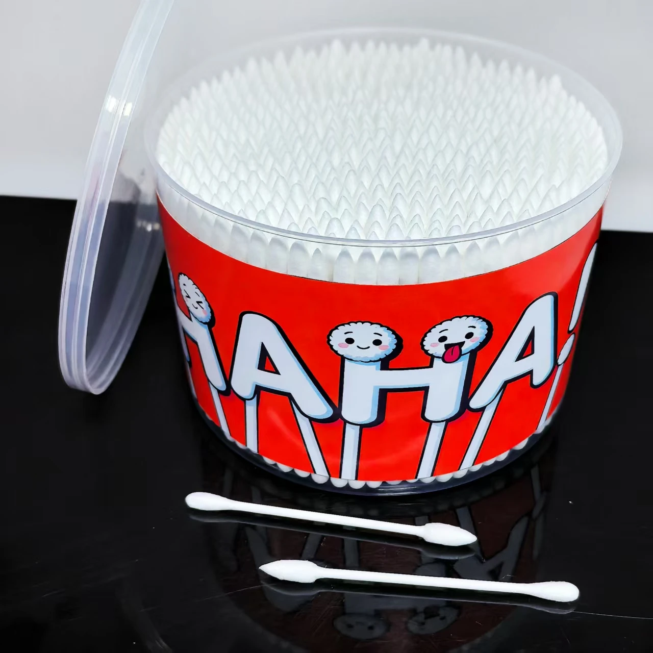 500 Stück doppelköpfige Wattestäbchen, Wattestäbchen für Erwachsene, zylindrische Wattestäbchen mit kreativem Muster