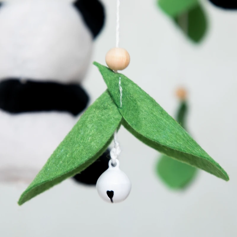 Houten 0-12 Maanden Baby Zacht Vilt Panda Bed Bell Mobiele Telefoons Wieg Bed Bell Opknoping Speelgoed Pasgeboren Educatief Speelgoed Voor Baby Cadeau