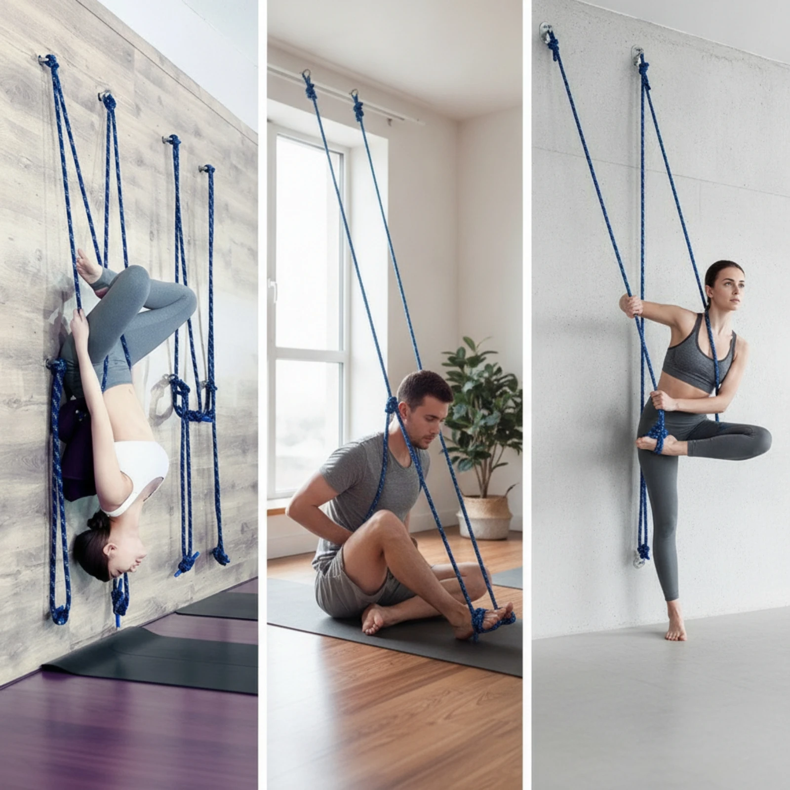 Stretch Wall Rope Antiweightlessness Stretch Rope with Buckles Stretch Aid Easy to Install Inversion Assistant Supportive