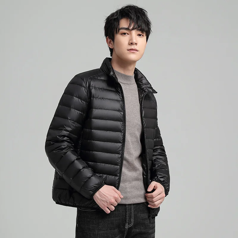 winter jacket for men Jaket musim gugur musim dingin untuk pria jaket bebek putih mantel Luaran kerah berdiri jaket musim semi M-6XL tipis Ultra ringan