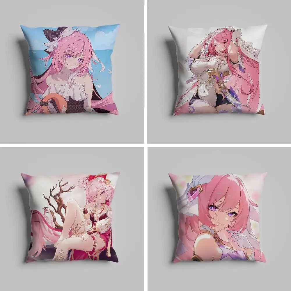 

Elysia Honkai Impact Pillow Case Pillowcase For Car Pillows 60x60 Cushions Luxury Double Sided Cover Home And Decoration Sofa