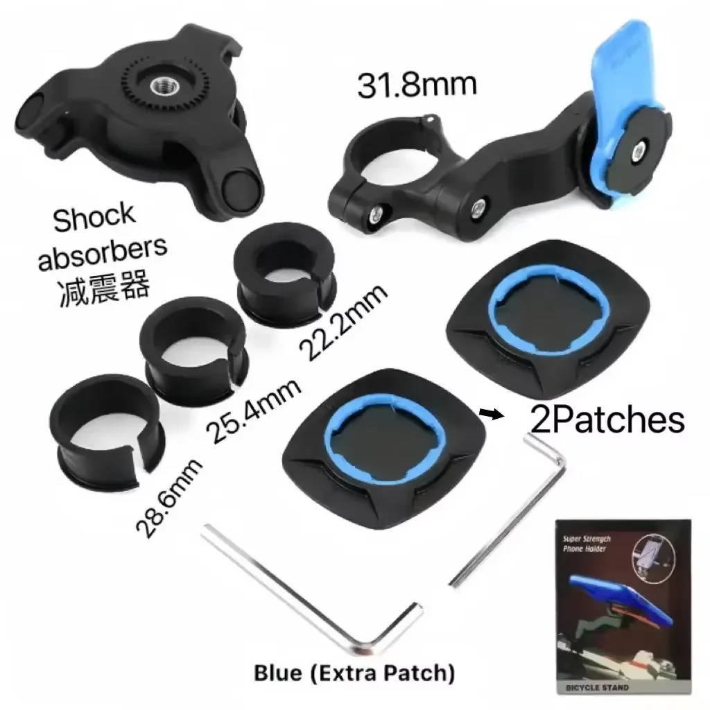 

Motorcycle Bike Phone Holder 360° Rotatable Easy Detachable Mount for Delivery & Navigation Self Lock Anti-shake Phone Holder