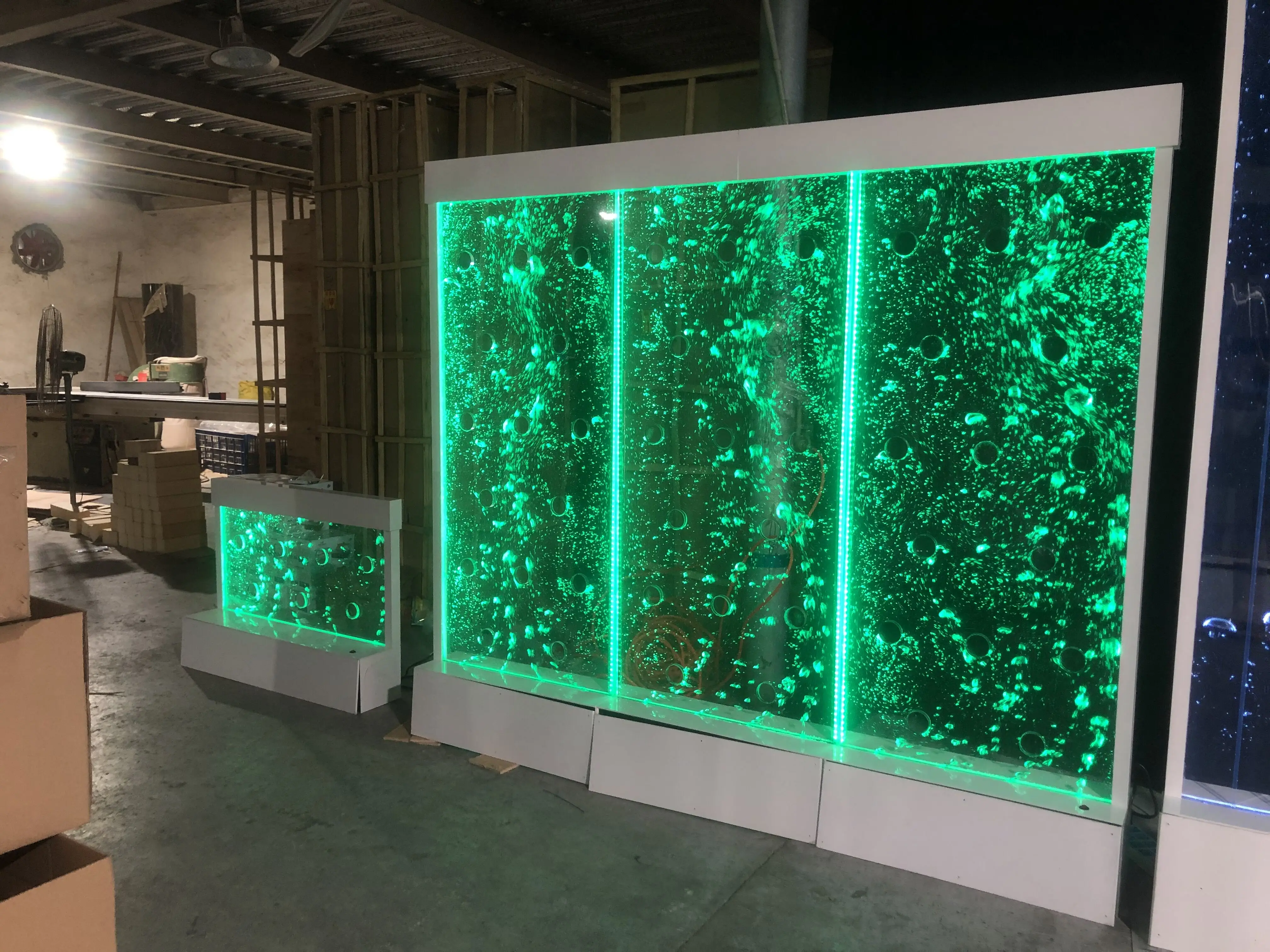 gj-Custom Office Lobby Modern Design Acrylic LED Variable Light Water Bubble Wall&