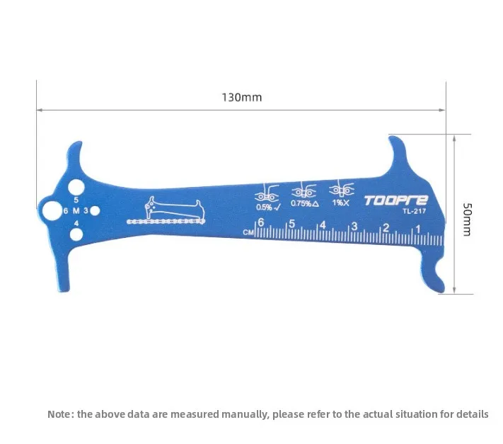 Bicycle Chain Wear Indicator Ruler Repair Tool Stainless Steel Mountain Road Bike Chain Gauge Measurement Checker Screw Diameter image 6