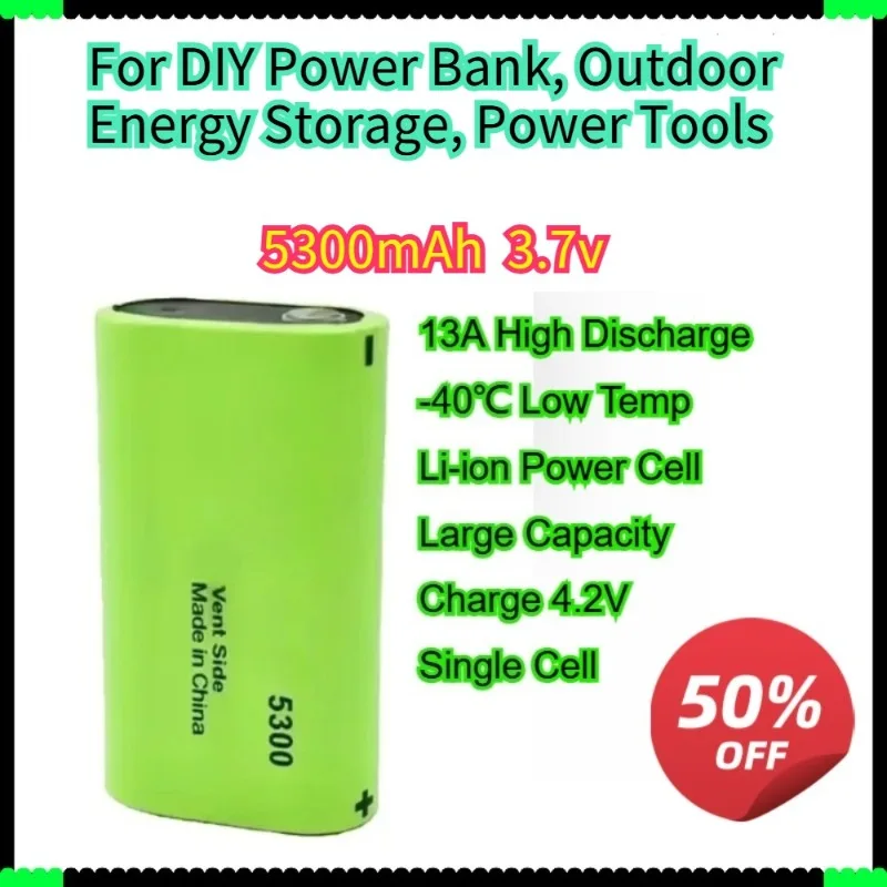 

3.7V 5300mAh Lithium-ion Power Battery Dischargeable At -40℃ Ultra Low Temperature Large Capacity Recycled Cell
