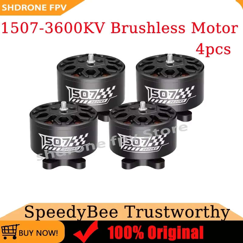 

Бесщеточный двигатель SpeedyBee 1507-3600KV, максимальная мощность 373,98 Вт для Master3X 3–3,6 дюймов FPV Racing Freestyle Drone Quadcopter