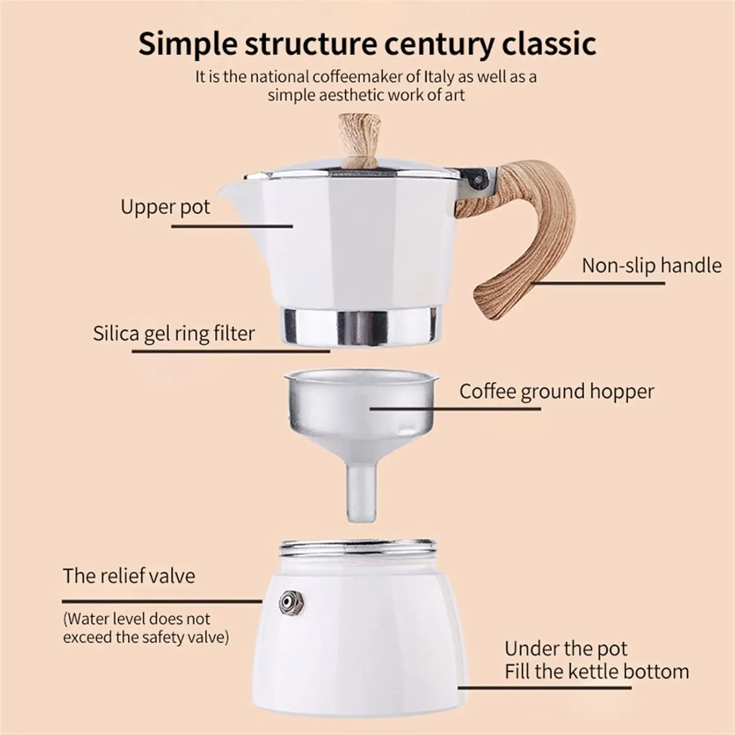 

300ml Mocha Coffee Pot Aluminum Espresso Latte Filter Stove Coffee Maker Nordic Home Italian Coffee Maker
