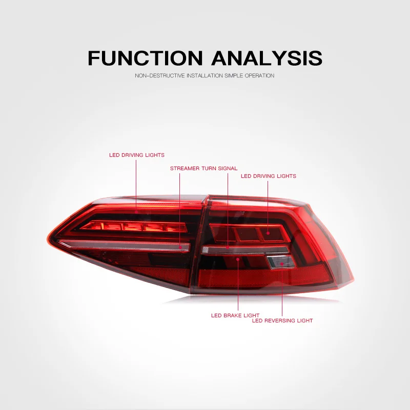 Car Accessories LED Trailer Lights Tail Lamp For Volkswagen Lamando 2015 - 2020 Waterproof DRL Signal Automotive Plug And Play