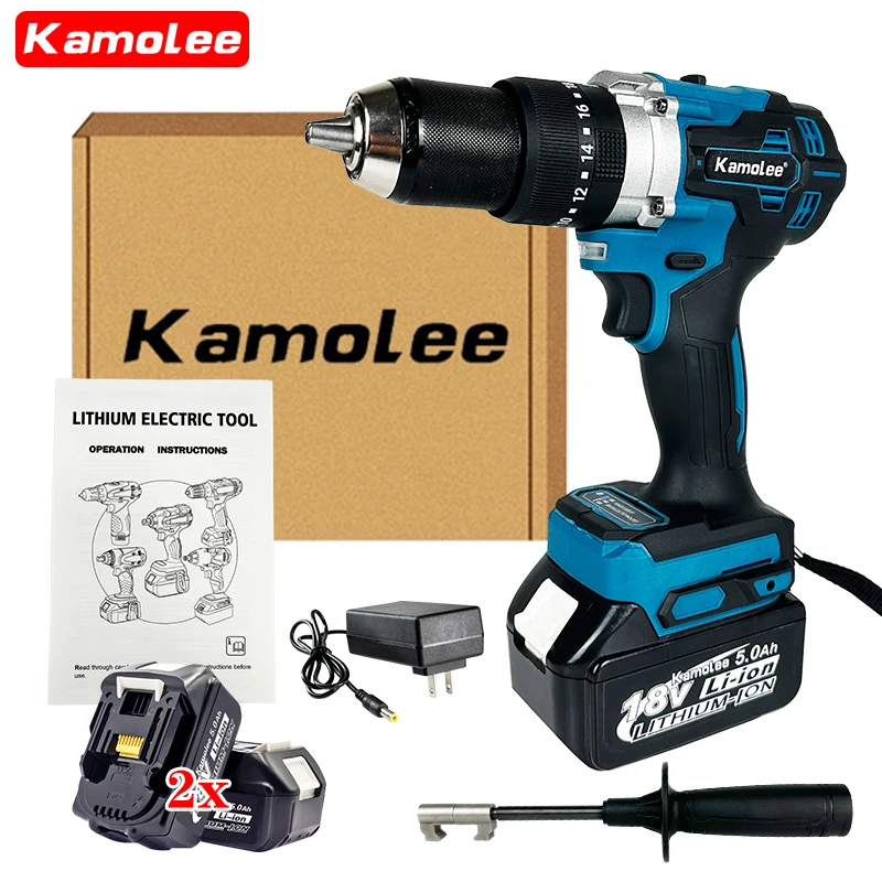 Kamolee-brushless Electric Impact Drill Ice Breaking Chave de Fenda sem Fio 13 mm