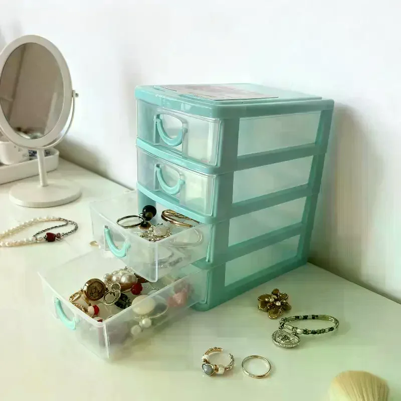 Transparent Earring Organizer Box, 4-Layer Storage