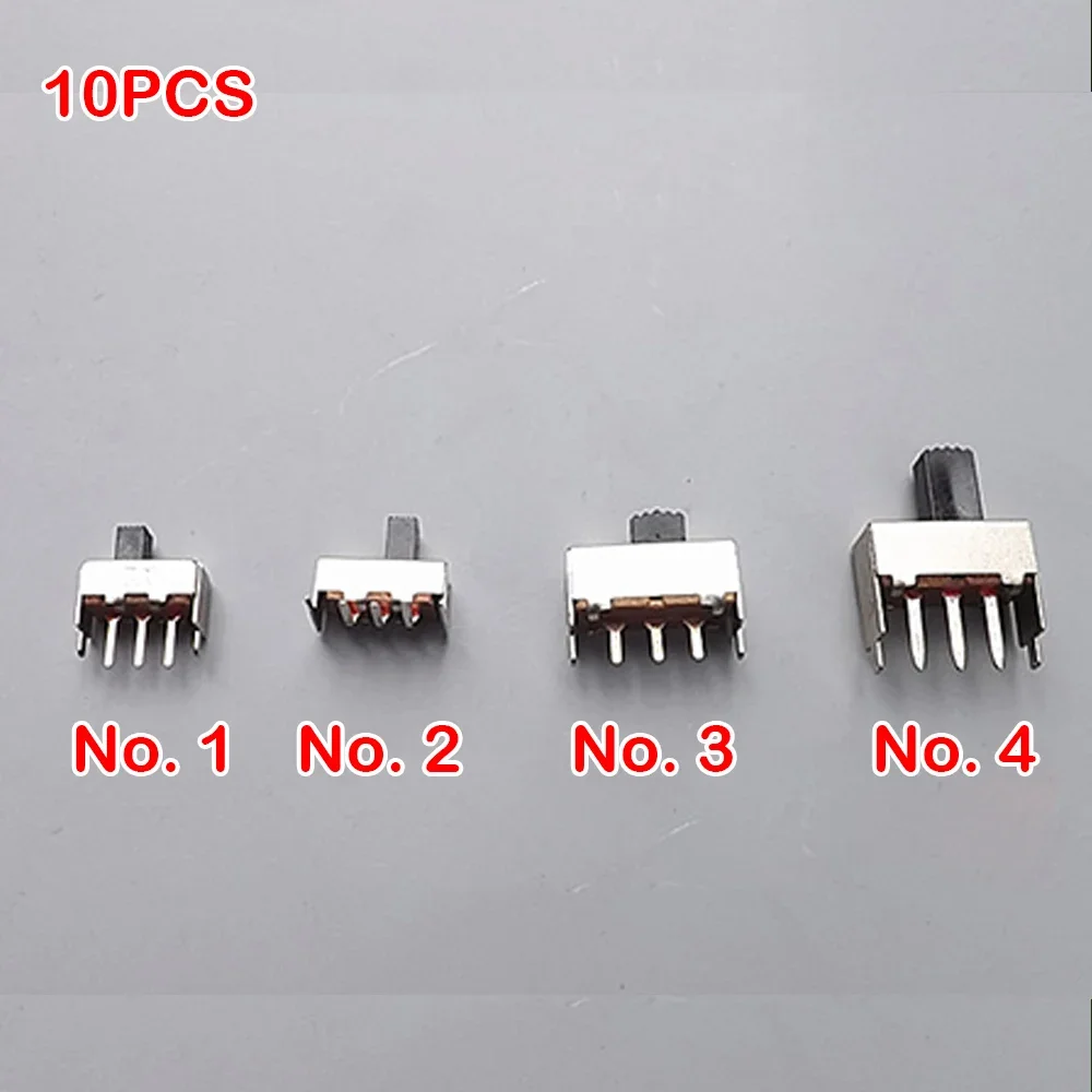 10PCS Micro Toggle Switch on-Off Single Row Small Miniature Power Switches 3 Pin Straight Foot Sliding Wave Band 2 Gear Switches