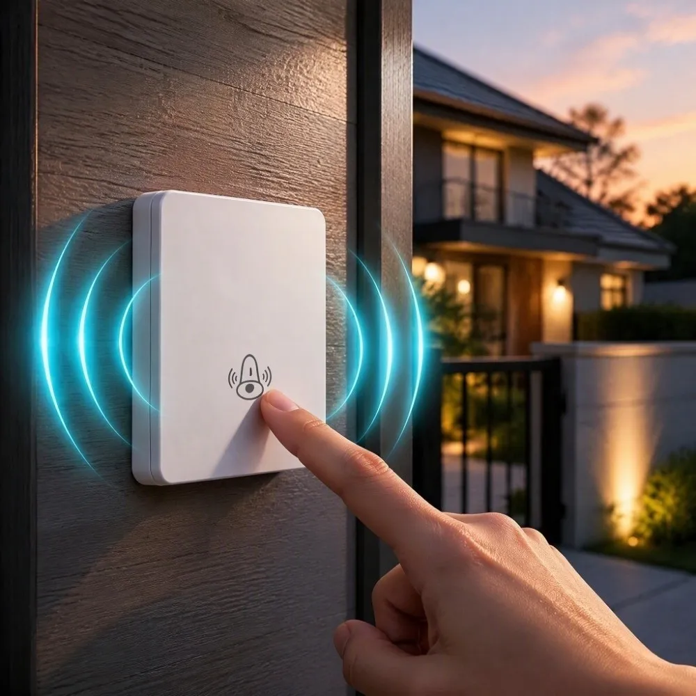 Battery Free Wireless Doorbell Waterproof Clear Ringtone Flash Alert Device Bright Flash Alert Simple To Install