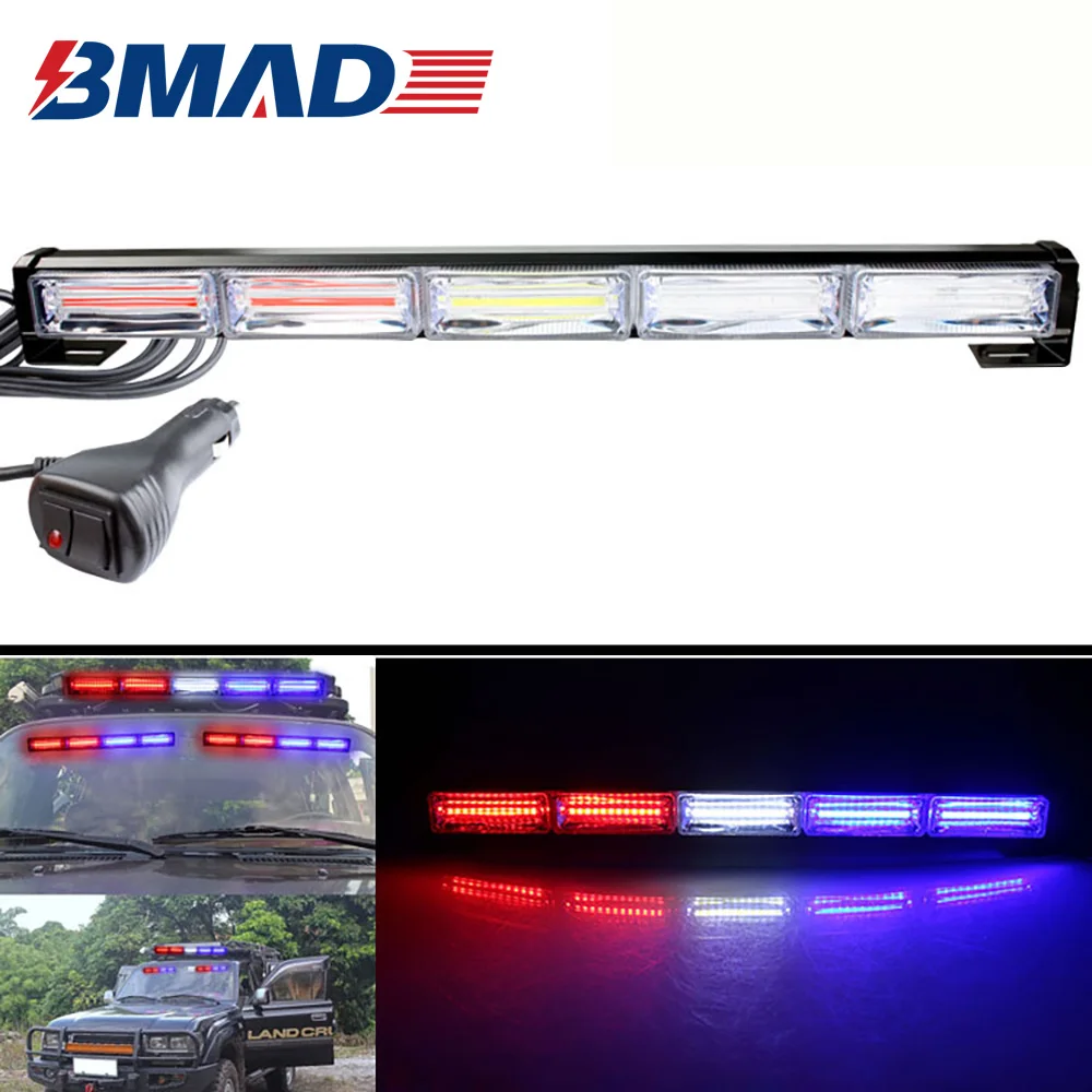 

BMAD 40W Led Strobe Police Burst Flashing Lights COB Car Mid-grid Led Lamp Engineering Warning Suction Bar Bights