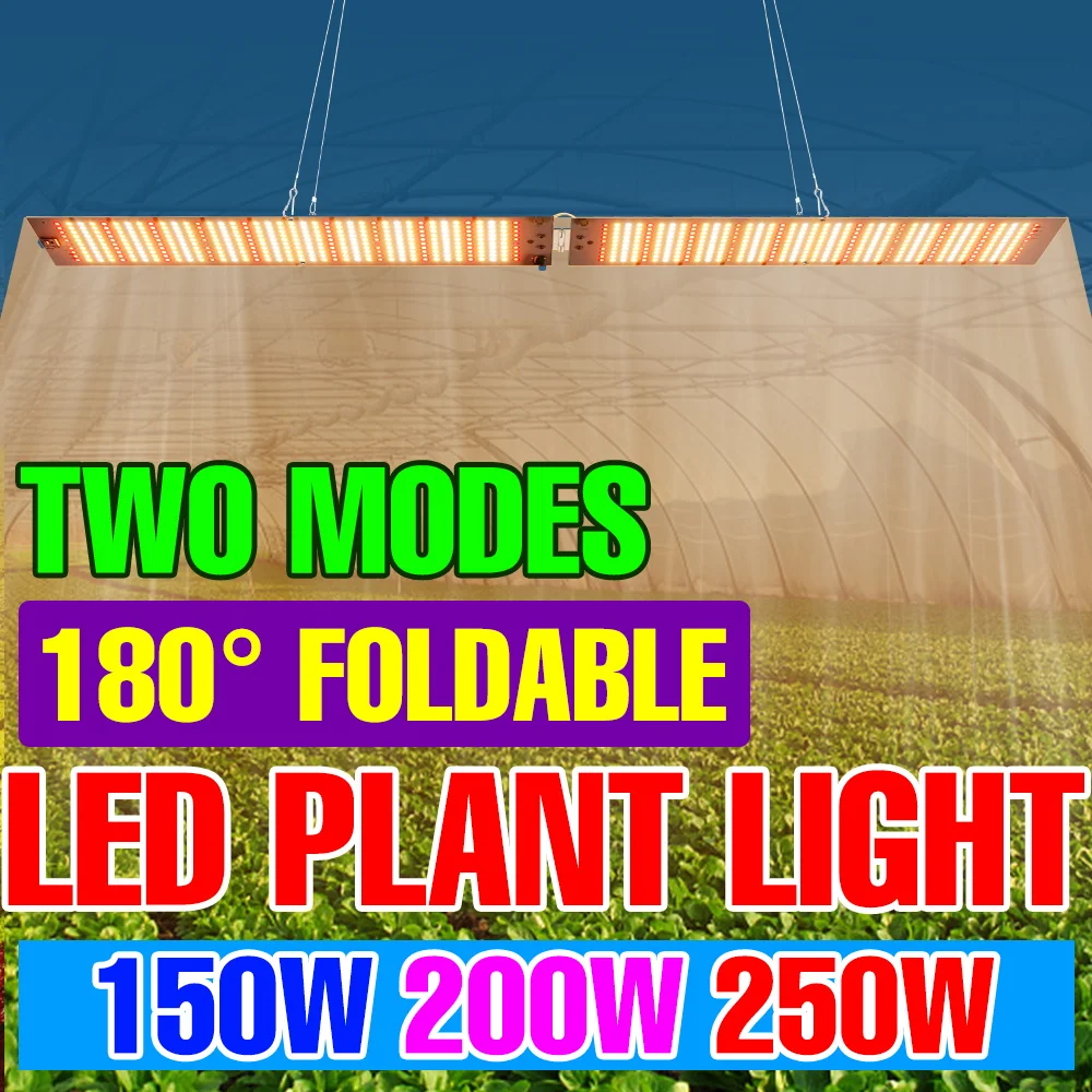 

250W Full Spectrum Plant Grow Lights LED Quantum Board Hydroponics Fill Lamp Greenhouse Tent Vegs Flower Cultivation Lighting