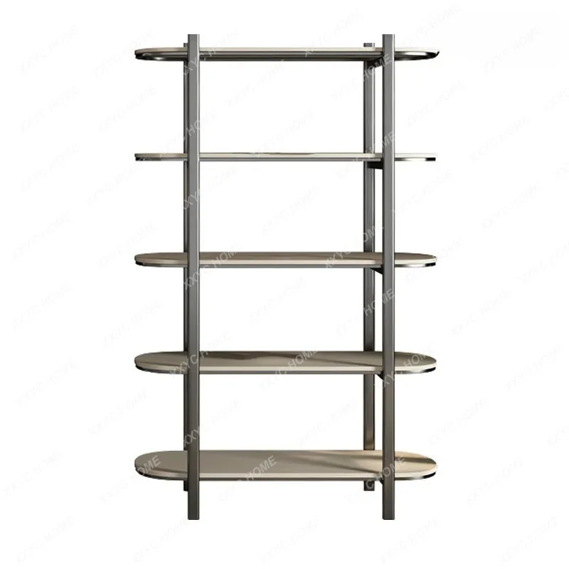 AA stainless steel bookshelf custom living room simple shelf art collection light luxury display shelf metal bookcase