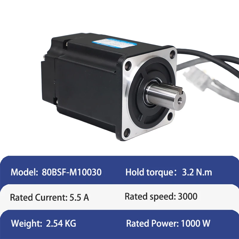 2500RPM 1KW 80mm AC 서보 모터 80ASF-M10025 220v 대형 관성 CE 인증 PLC 부품용