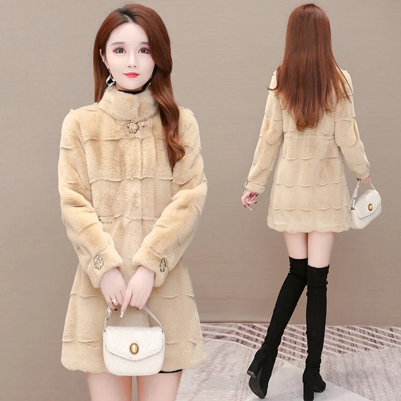 2024 New Women Winter Thick Loose Warm Outwear Plush Hooded Jacket Female Women Mink Velvet Luxury Natural Real Mink Fur Coats