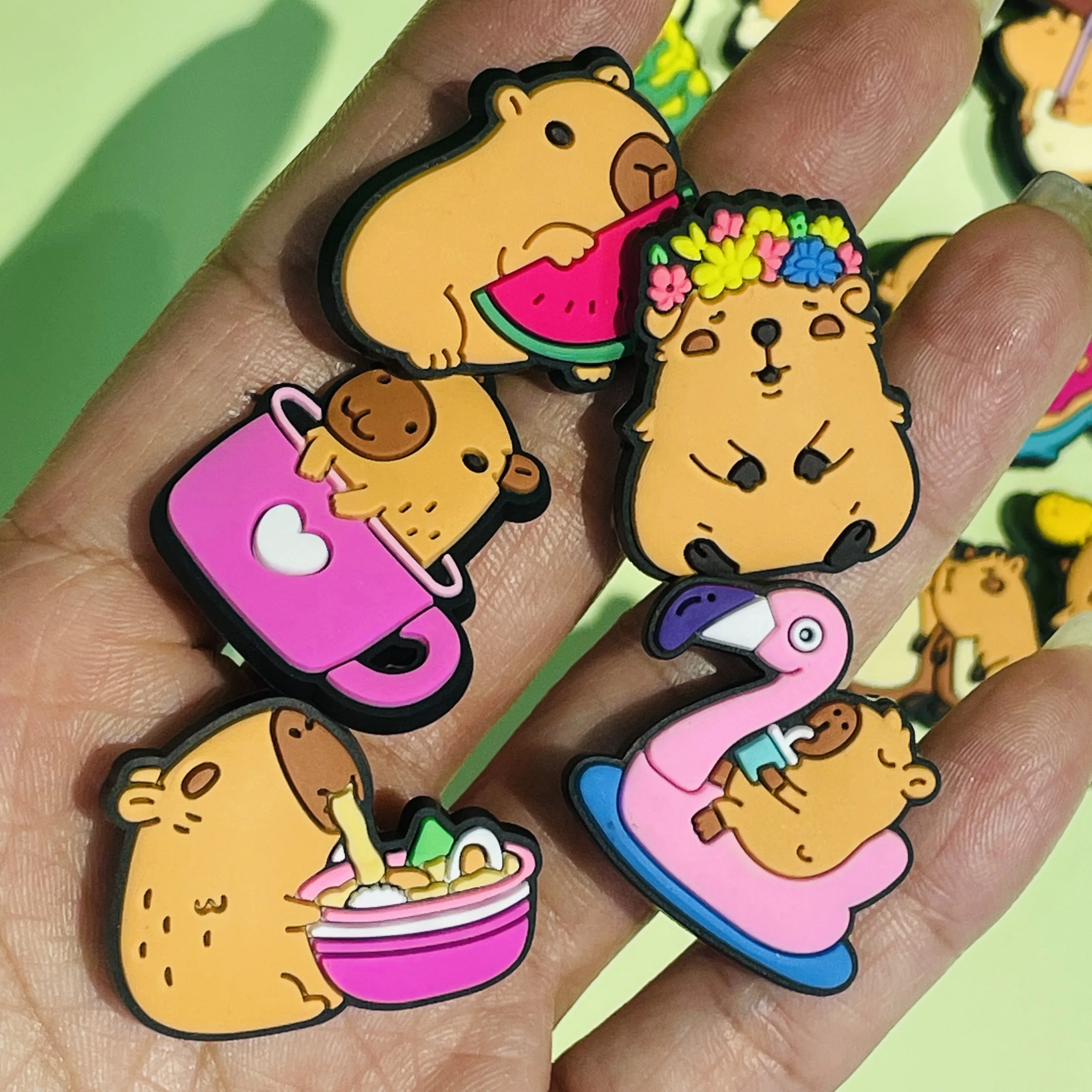 20Pcs Animal Capybara Snake PVC Lovely Shoes Charms Ornament Boys Girls Clog Buckle DIY Phone Case Birthday Present