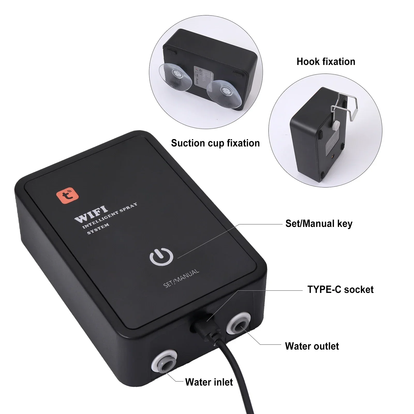 Imagem -04 - Inteligente Reptile Fogger Terrários Umidificador Timer Eletrônico Névoa Automática Rainforest Spray System Kit Controle Sprinkler