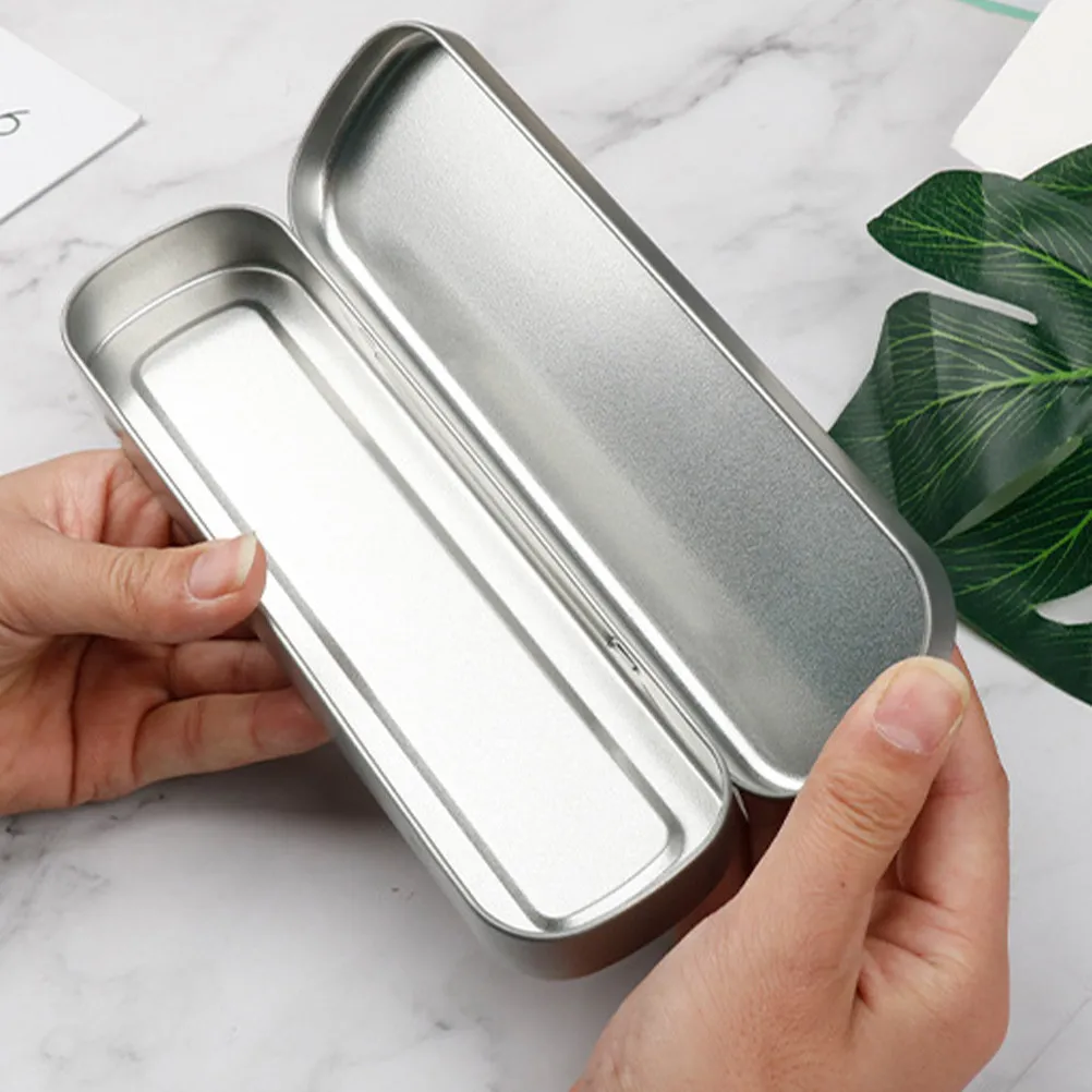 3Pcs Metal Pencil Storage Box Rigid Iron Shell Cushioned Sponge Interior for Pens Pencils Erasers School Supplies