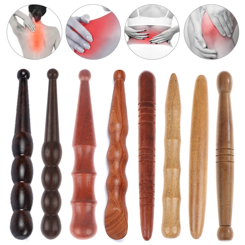 1pcs Long Wooden Spa Muscle Roller Stick Cellulite Blaster Deep Tissue Fascia Trigger Point Release Self Foot Body Massage Tool