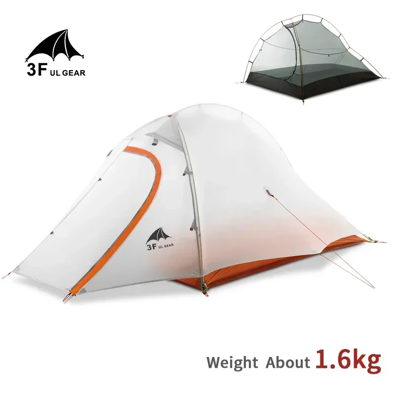 3F UL GEAR New ZhengTu2 Ultralight 1-2 Person Tent 15D Nylon Waterproof Tent Camping 3/4 Season Outdoor Hiking Tents Windproof