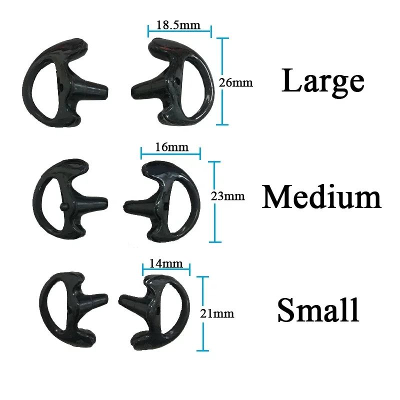 3-Pair Ear Mold Earbud Replacement Soft Silicone Earmould Earplug S/M/L Size for Walkie Talkie Radio Acoustic Earpieces Headsets