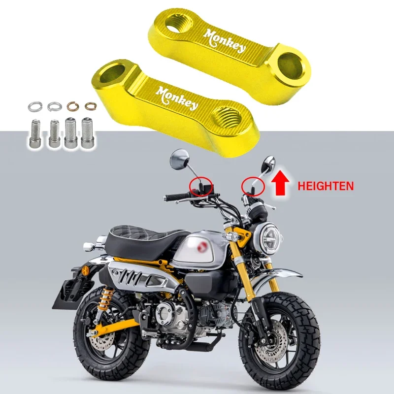 Monkey125 para honda macaco espelhos retrovisores extensão riser estender adaptador125 z125 z 125 z120 2018-2024 acessórios da motocicleta